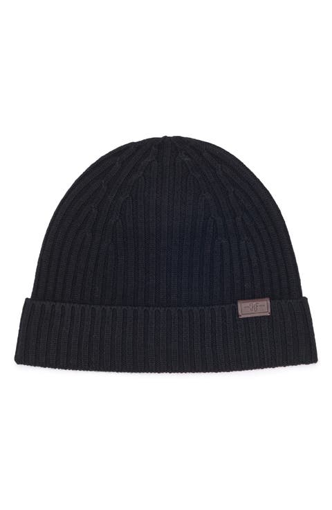 Merino Wool Ribbed Cuff Beanie