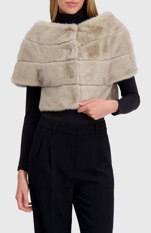 Lyla Grant Fur-free Mink (faux Fur) Capelet In Brown