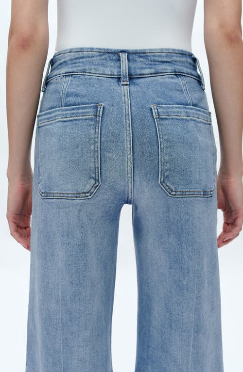 Bayeas Frayed Welt Pocket High Waist Crop Wide Leg Jeans