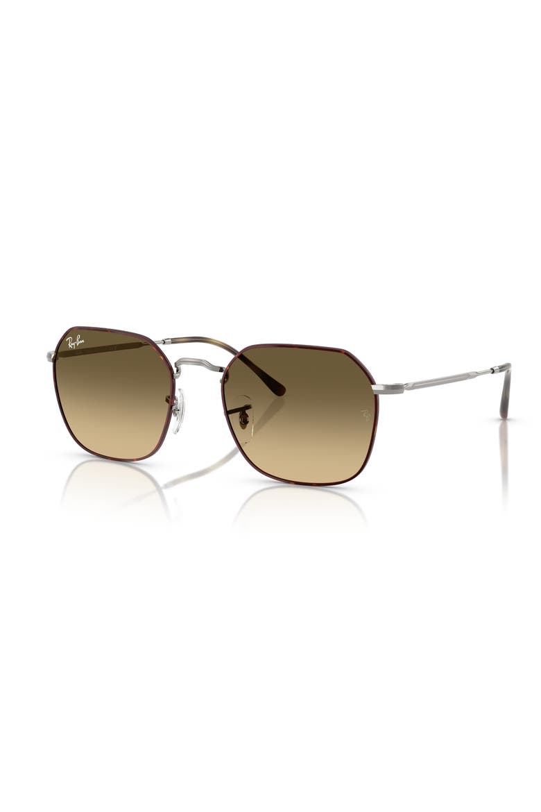 55mm Gradient Geometric Sunglasses, Alternate, color, BROWN GRAD