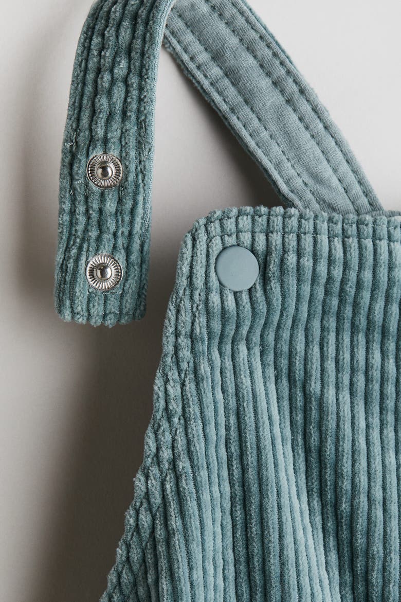 Corduroy Overalls, Alternate, color, Dusty turquoise
