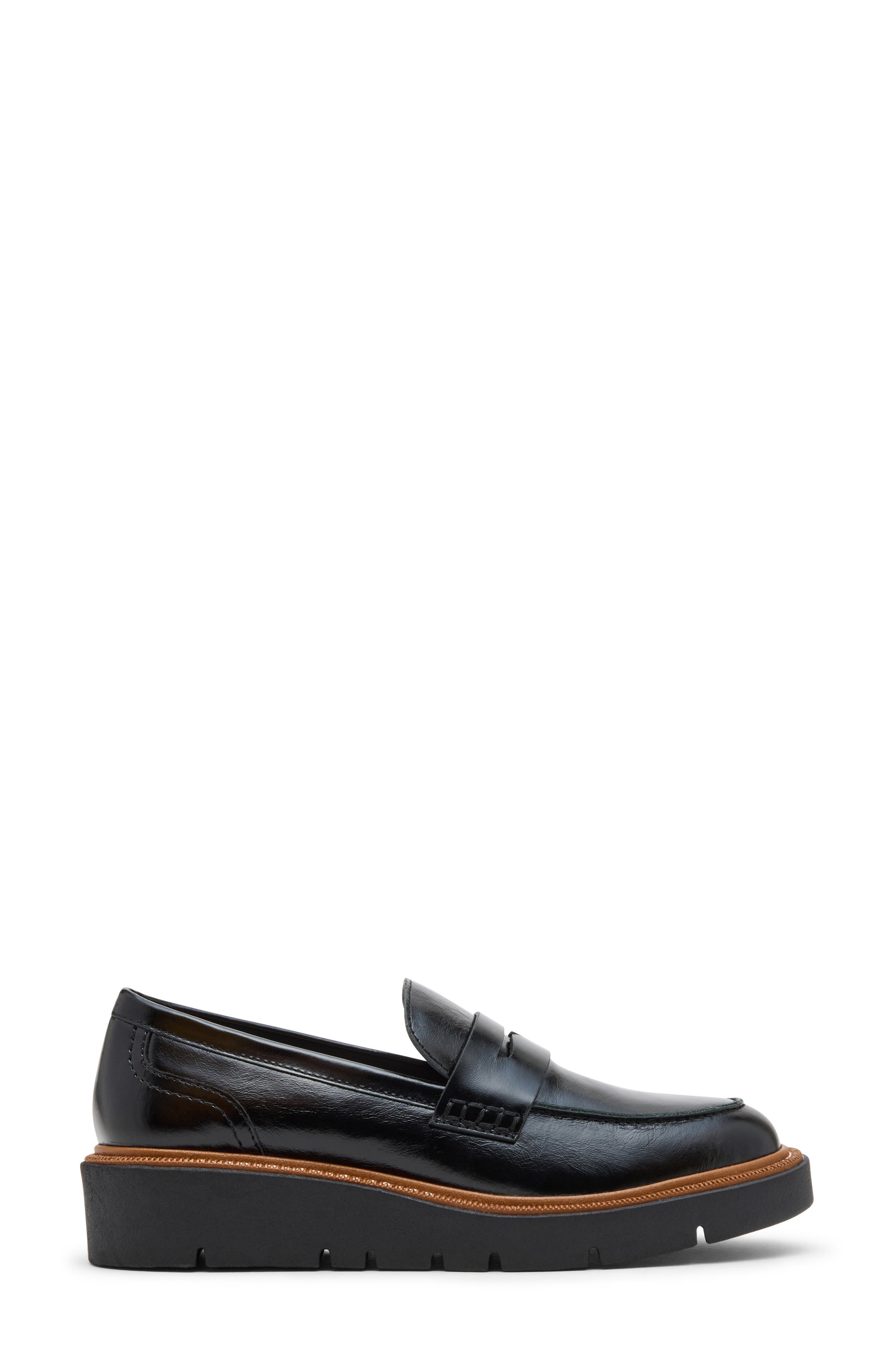 Blondo Mariana Waterproof Platform Penny Loafer, Alternate, color, Black Leather