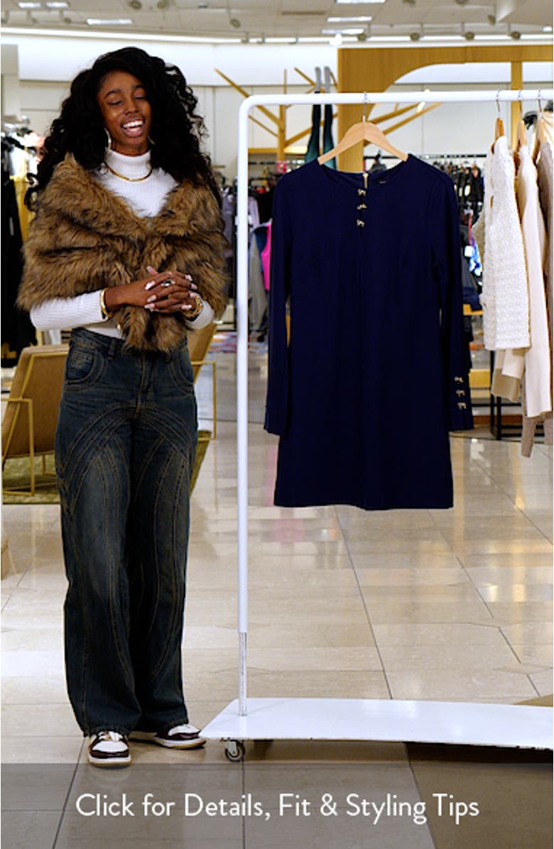 Bow Detail Long Sleeve Ponte Dress, sales video thumbnail