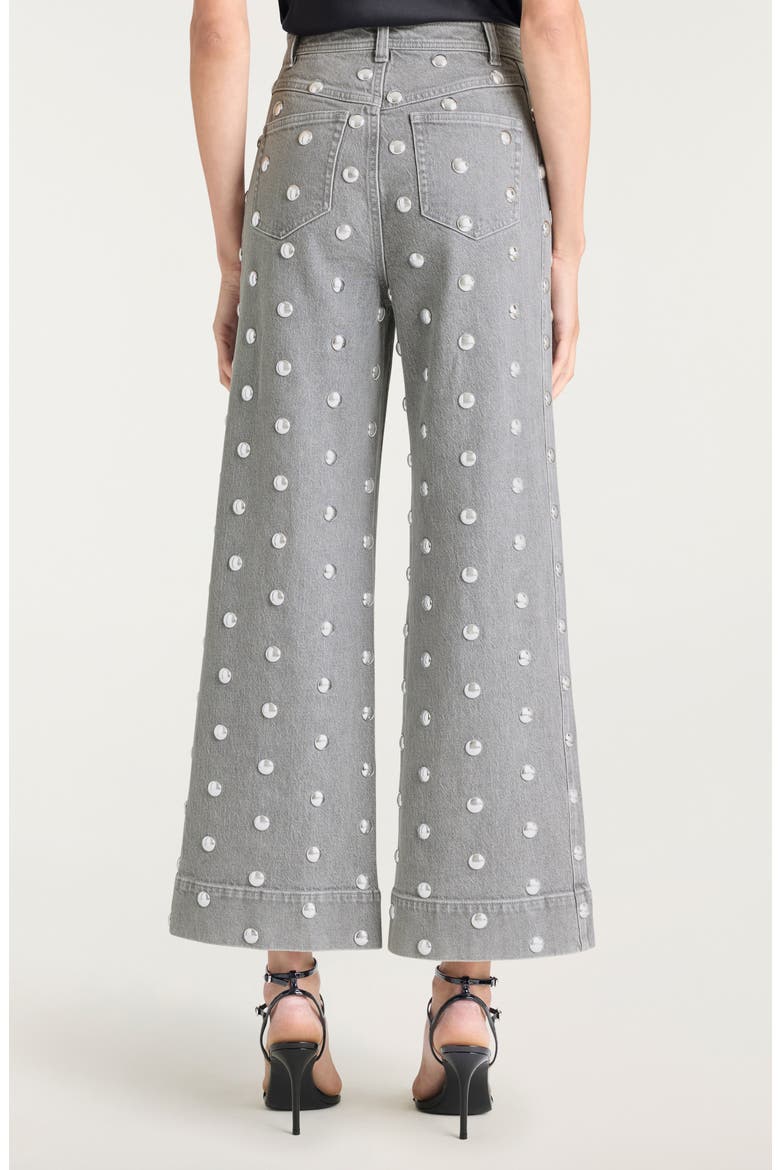 Betsy Studded Flare Ankle Jeans, Alternate, color, LUNE/ SILVER