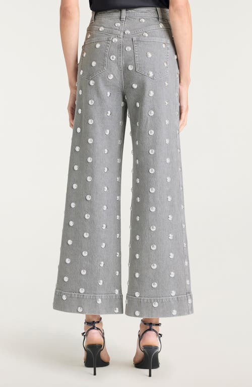 Cinq À Sept Betsy Studded Flare Ankle Jeans In Gray