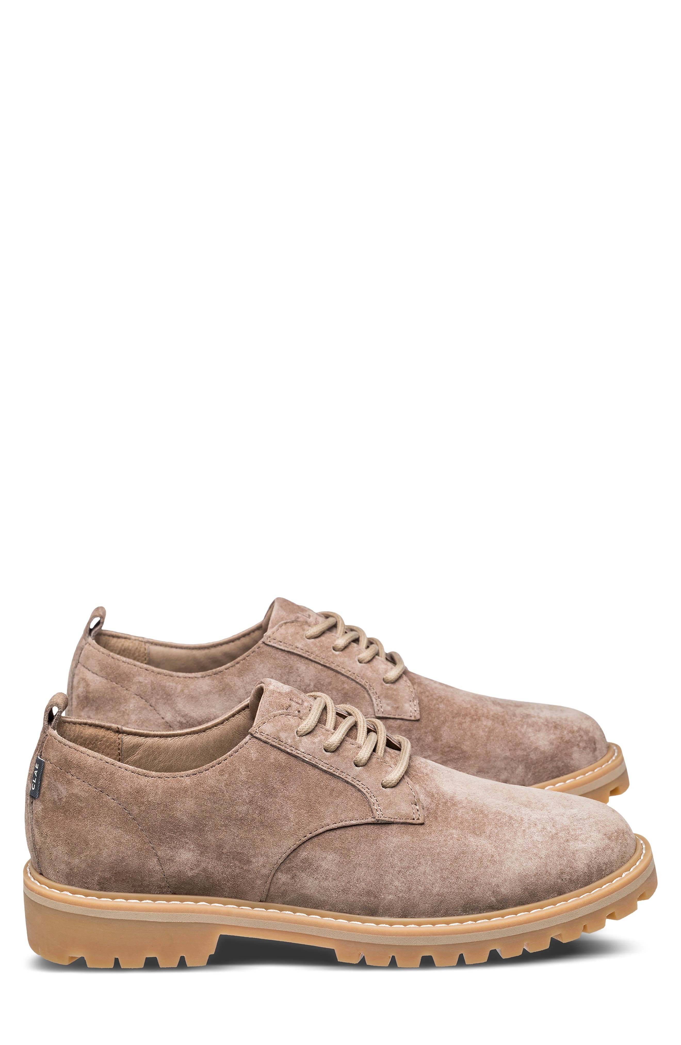 Logan Lugged Plain Toe Derby, Alternate, color, SILVER MINK SUEDE