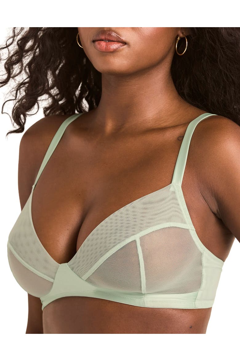 Tannessee Unlined Plunge Bra, Alternate, color, Medium green