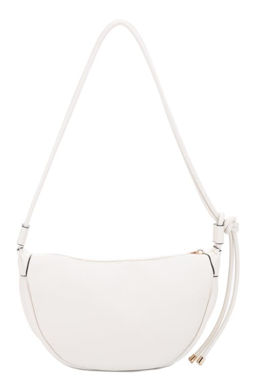 Mali + Lili Aria Recycled Vegan Leather Shoulder Bag In Ivory
