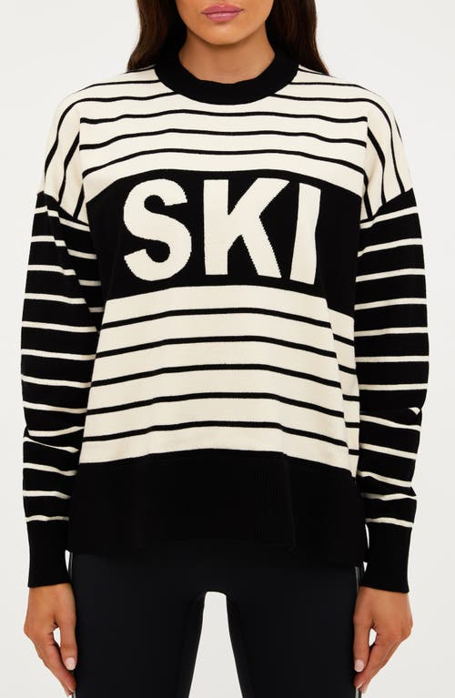 Beach Riot Callie Ski Crew-neck Sweater In Black
