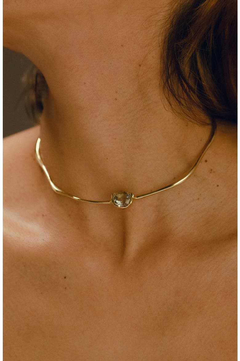 Grand Semiprecious Stone Collar Necklace, Alternate, color, GOLD