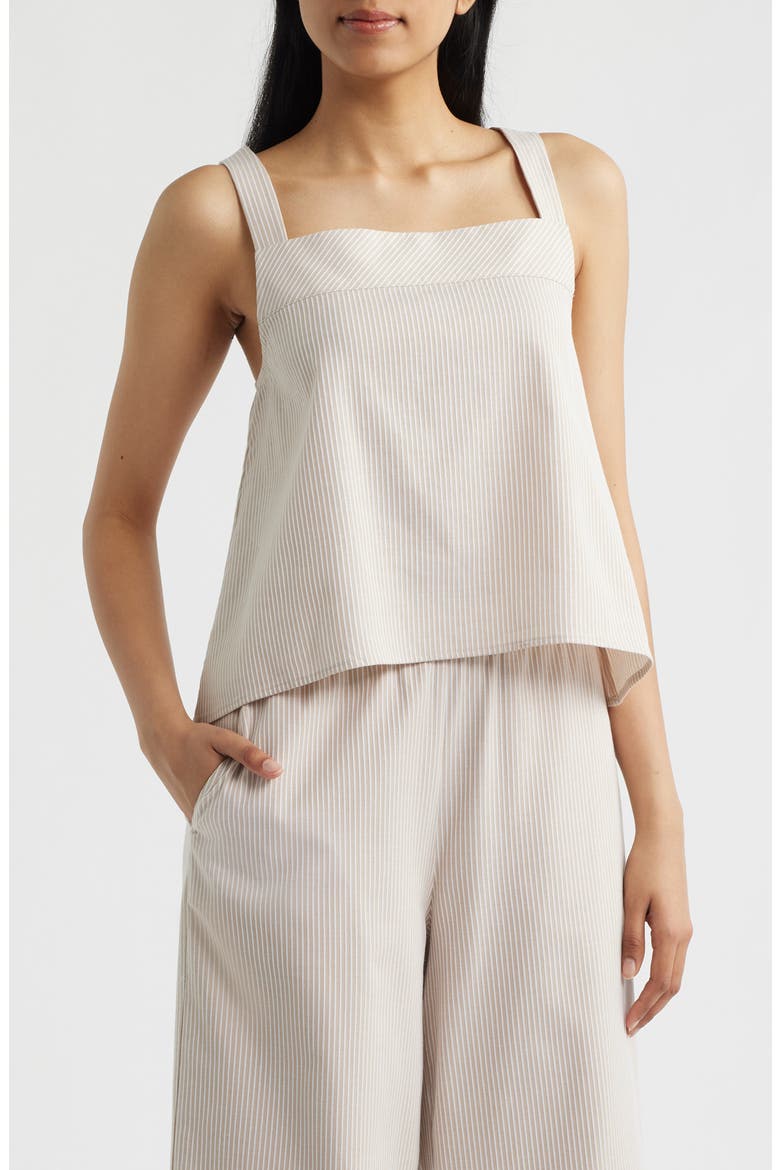 Pieced Relaxed Camisole, Main, color, ALMOND BUFF/ BRIGHT WHITE