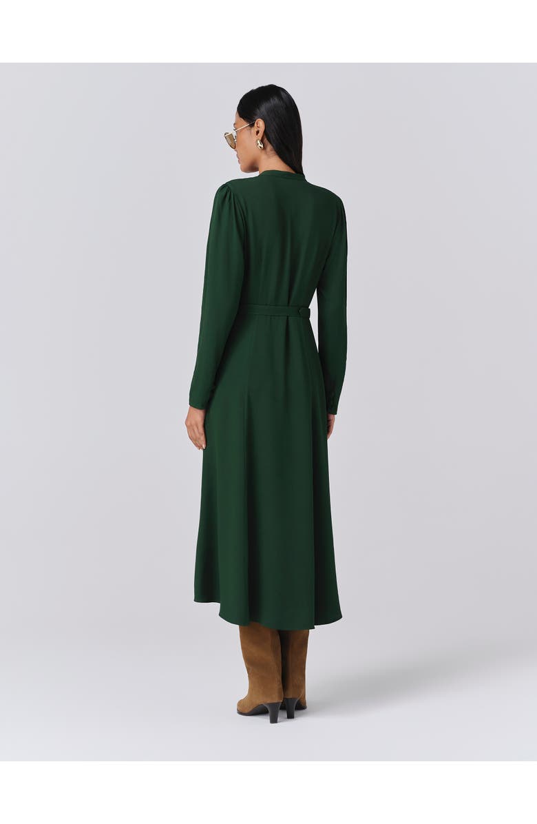 Ghost London Freya Crepe Belted Midi Dress, Alternate, color, Green