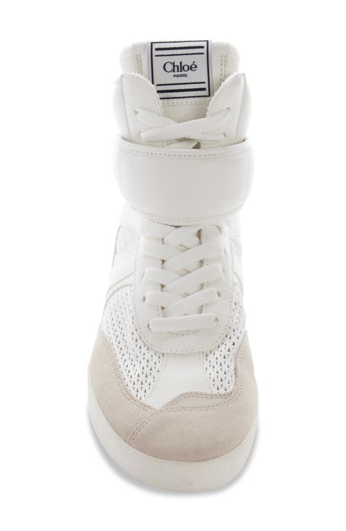 Shop Chloé Kick Leather & Mesh High Top Sneaker In Cloudy Cream