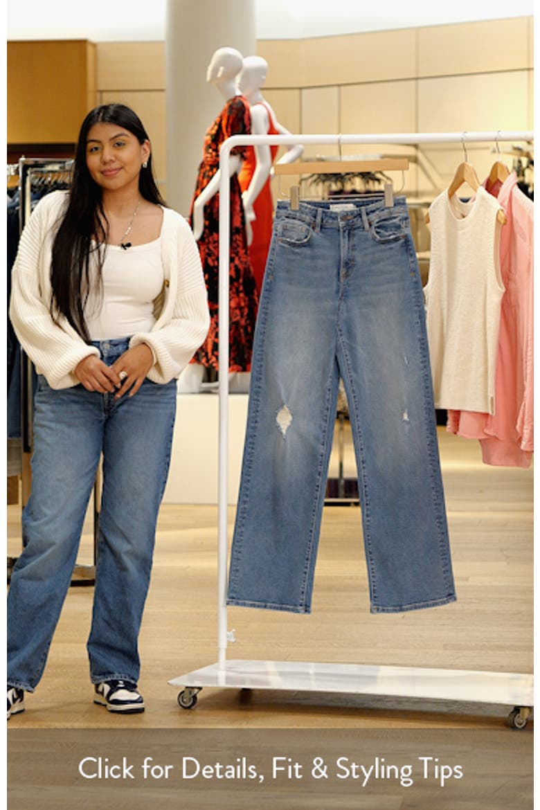 Grinded Distressed High Waist Straight Leg Dad Jeans video