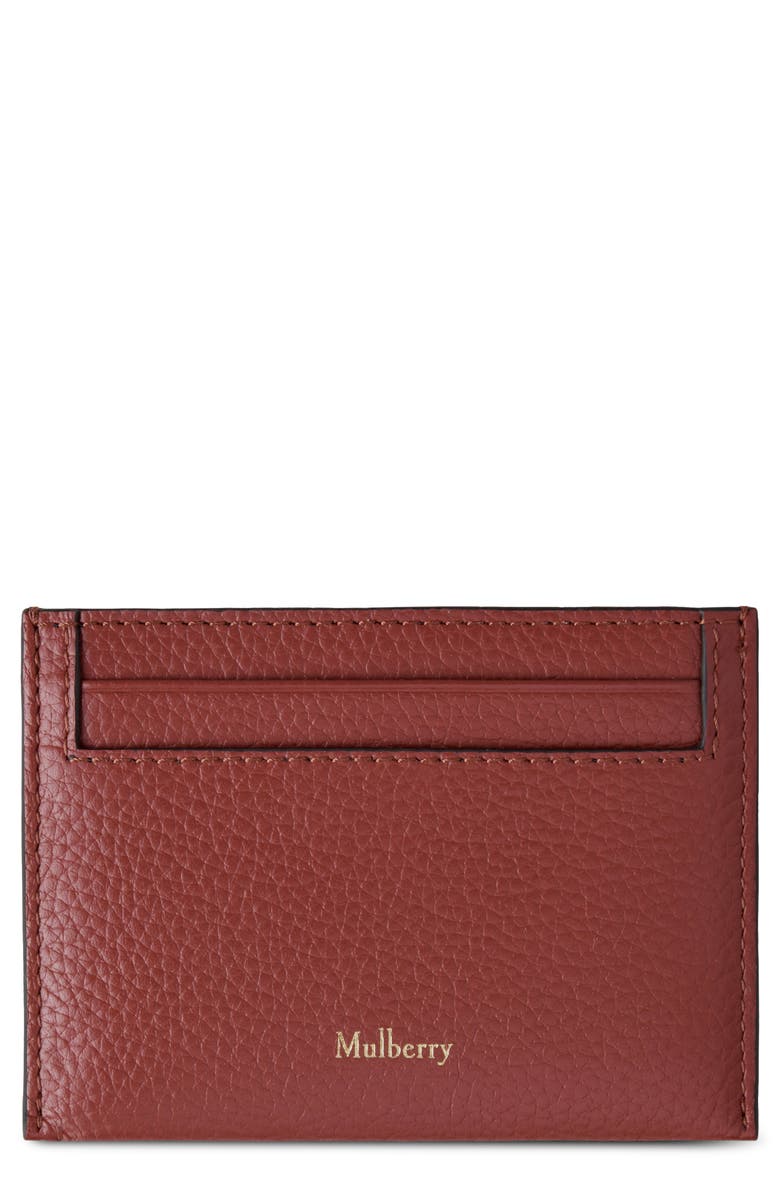 Mulberry Leather Card Case, Main, color, Rust