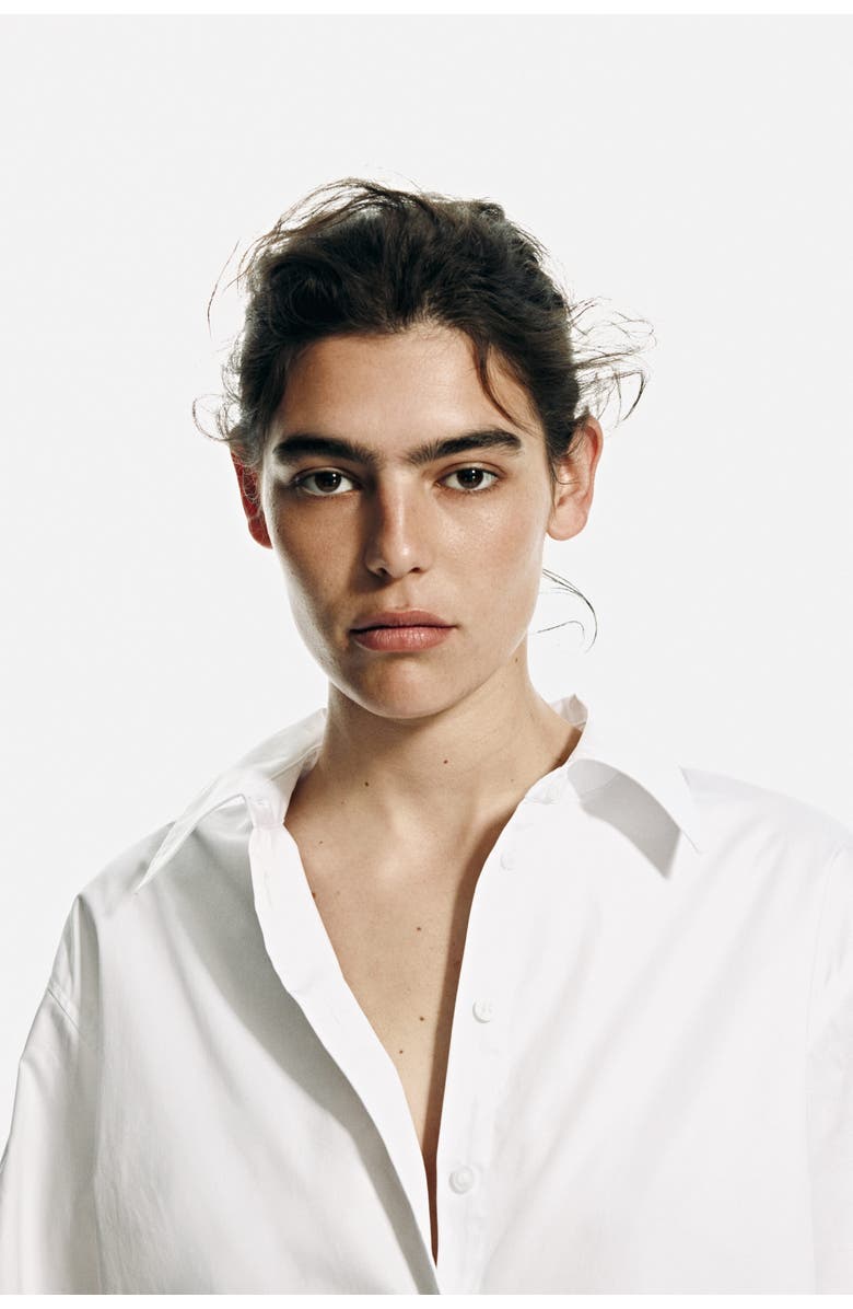 H&M Cotton poplin shirt, Alternate, color, White