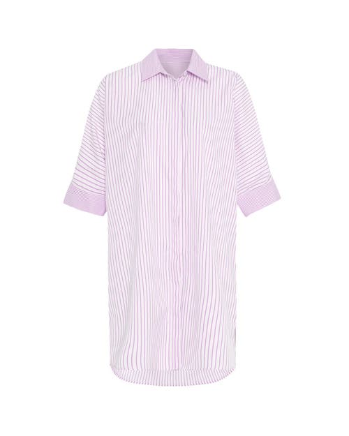 Theo The Label Echo Back Button Dolman Dress In Lantana