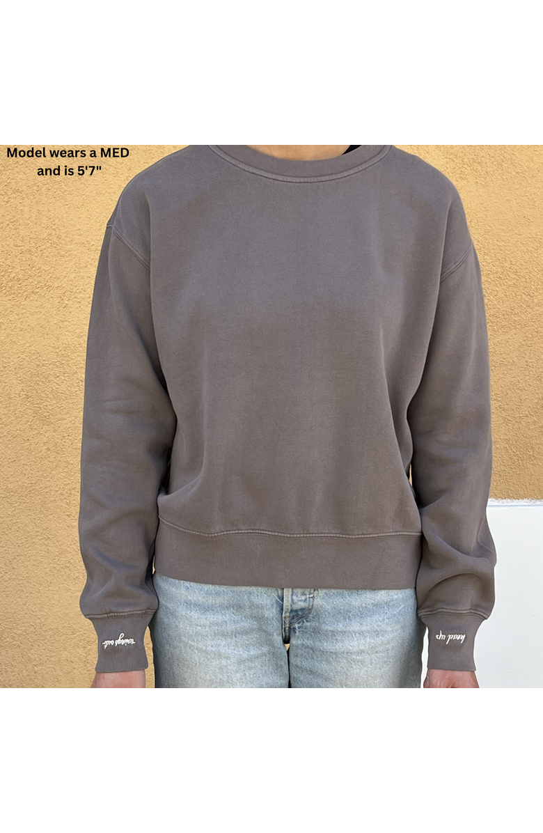 Conscious Ink Head Up Wings Out Manifest Sweatshirt + Ink, Alternate, color, Faded Grey