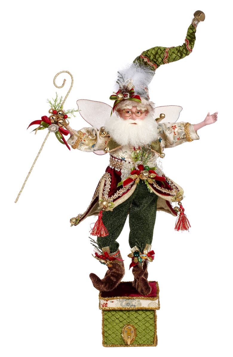 Mark Roberts Jingle All The Way Fairy Stocking Holder, Main, color, Forest Green