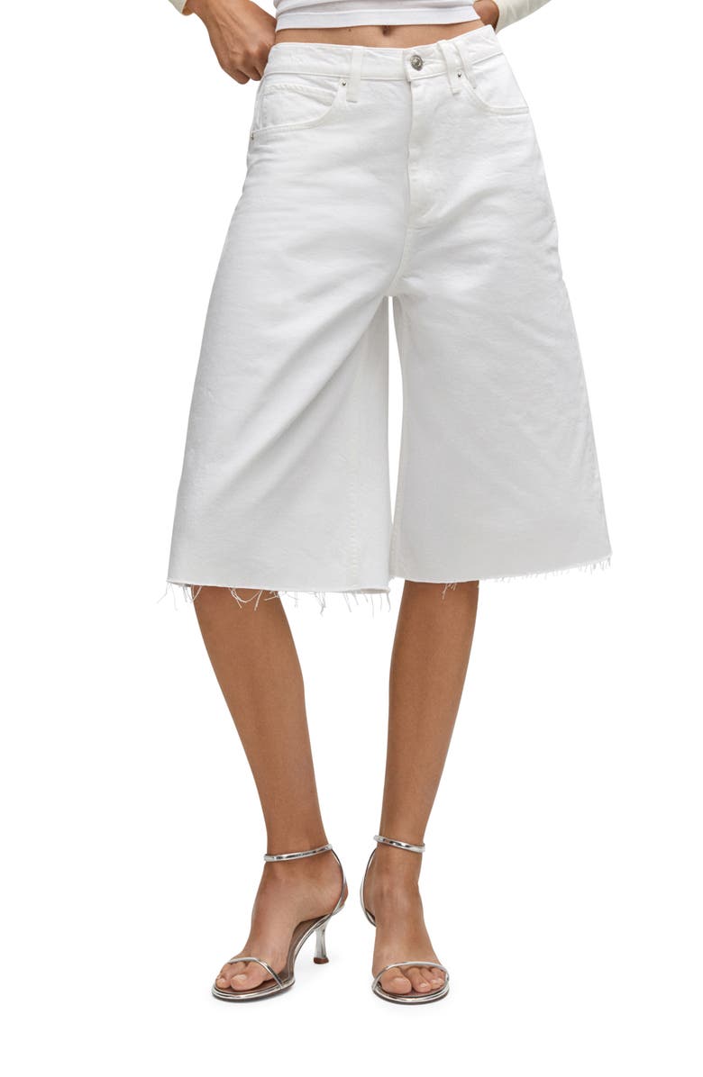 MANGO Raw Hem Denim Bermuda Shorts, Main, color,