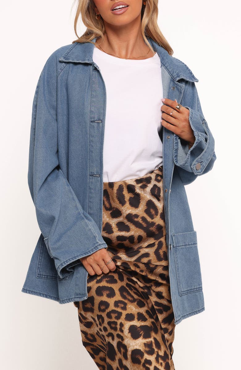 Petal & Pup Novan Oversize Denim Jacket, Main, color, Denim