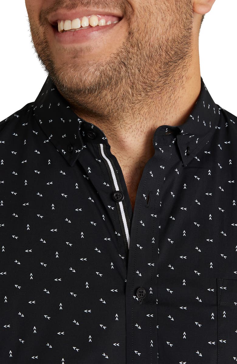 Johnny Bigg Benson Arrow Print Stretch Short Sleeve Button-Down Shirt, Alternate, color,