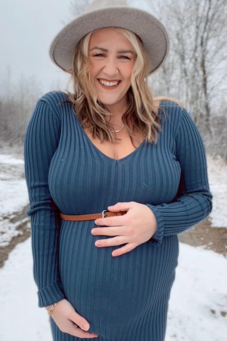 V-Neck Long Sleeve Fitted Maxi Dress, Alternate, color, Blue