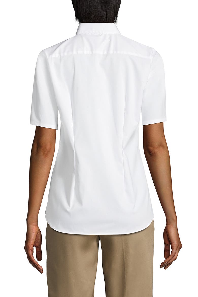 School Uniform  No Gape Short Sleeve Stretch Shirt, Alternate, color, Pearl White