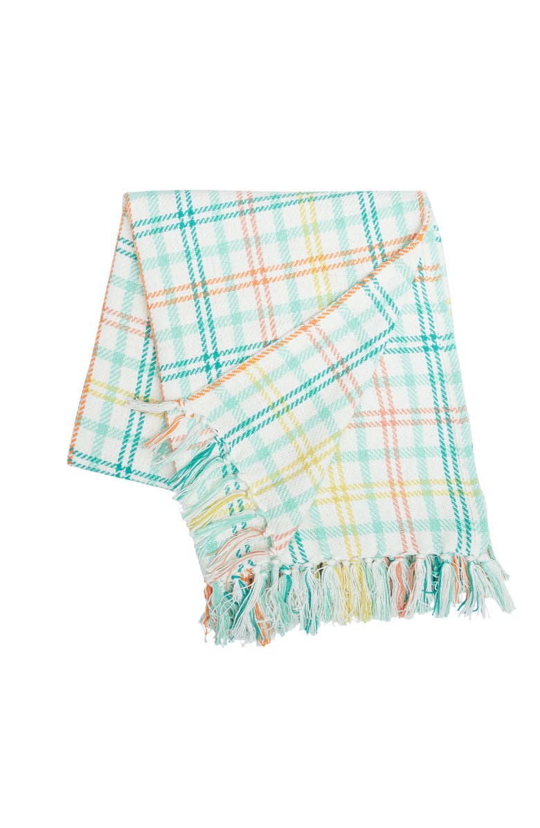 C&F Home 50" x 60" Bunny Trail Plaid Spring Easter Themed Accent Throw Blanket, Main, color, Blue