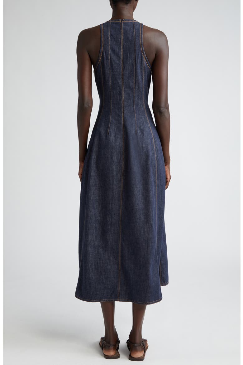 Sleeveless Denim Fit & Flare Dress, Alternate, color, C900 DENIM