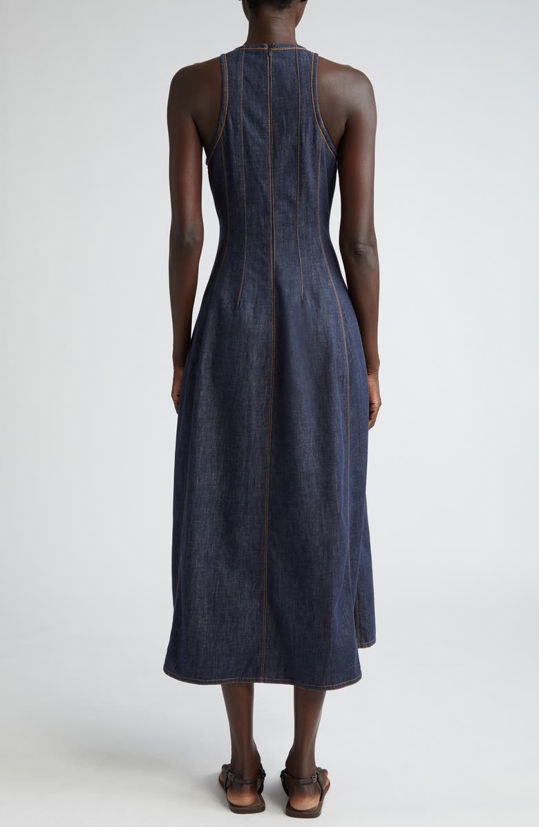 Brunello Cucinelli Sleeveless Denim Fit & Flare Dress, Alternate, color, 