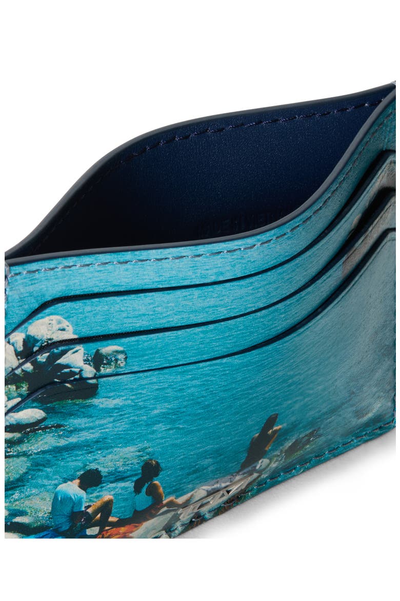 Nassau Slim Leather Card Case, Alternate, color, MEDITERRANEAN PRINT