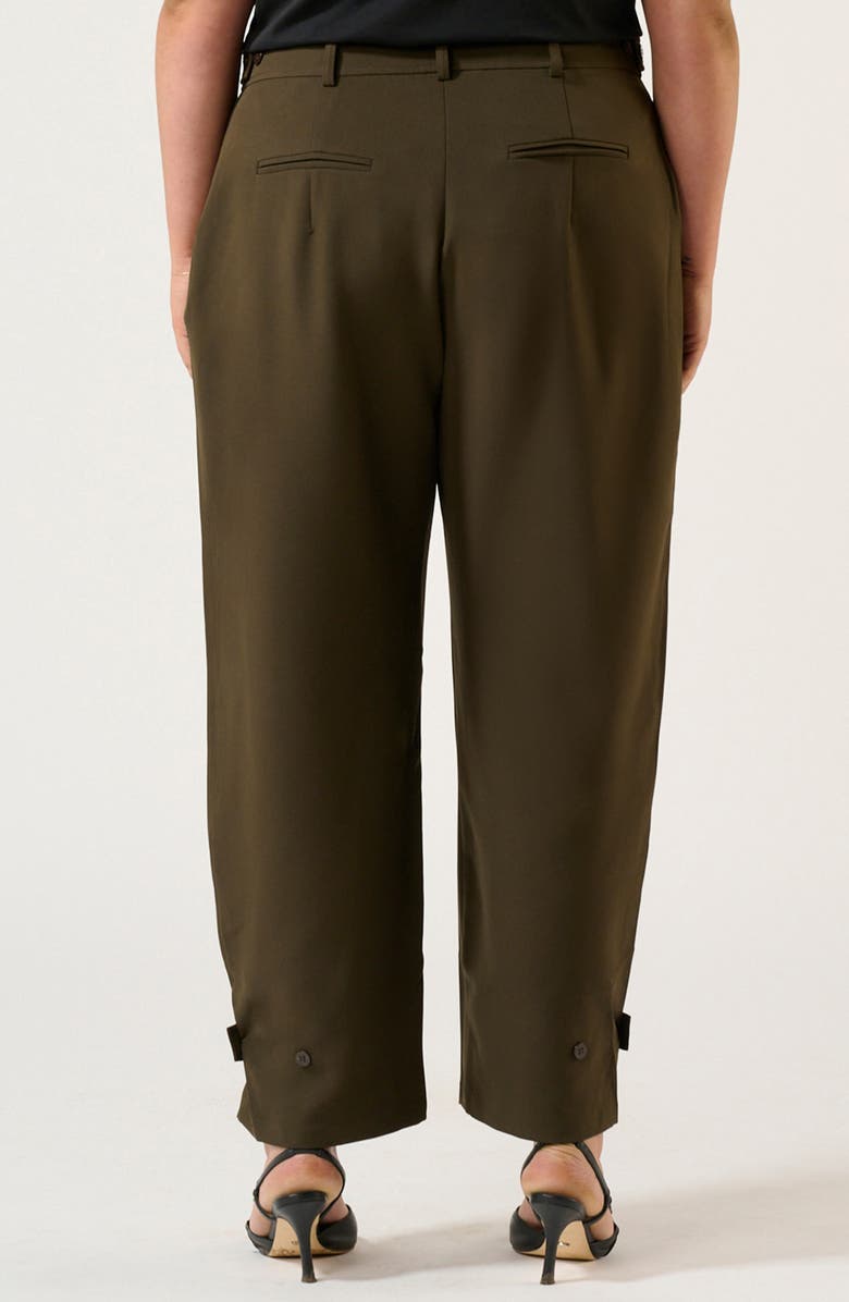 Estelle Namib High Waist Button Tab Hem Pants, Alternate, color, Black Olive