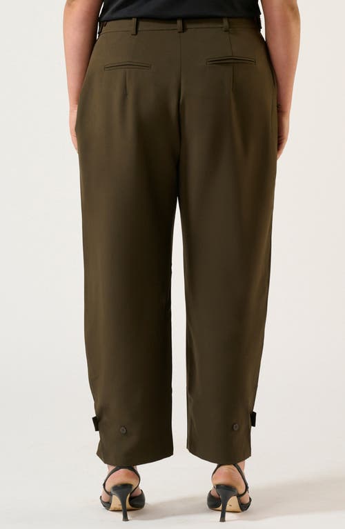 Estelle Namib High Waist Button Tab Hem Pants In Black