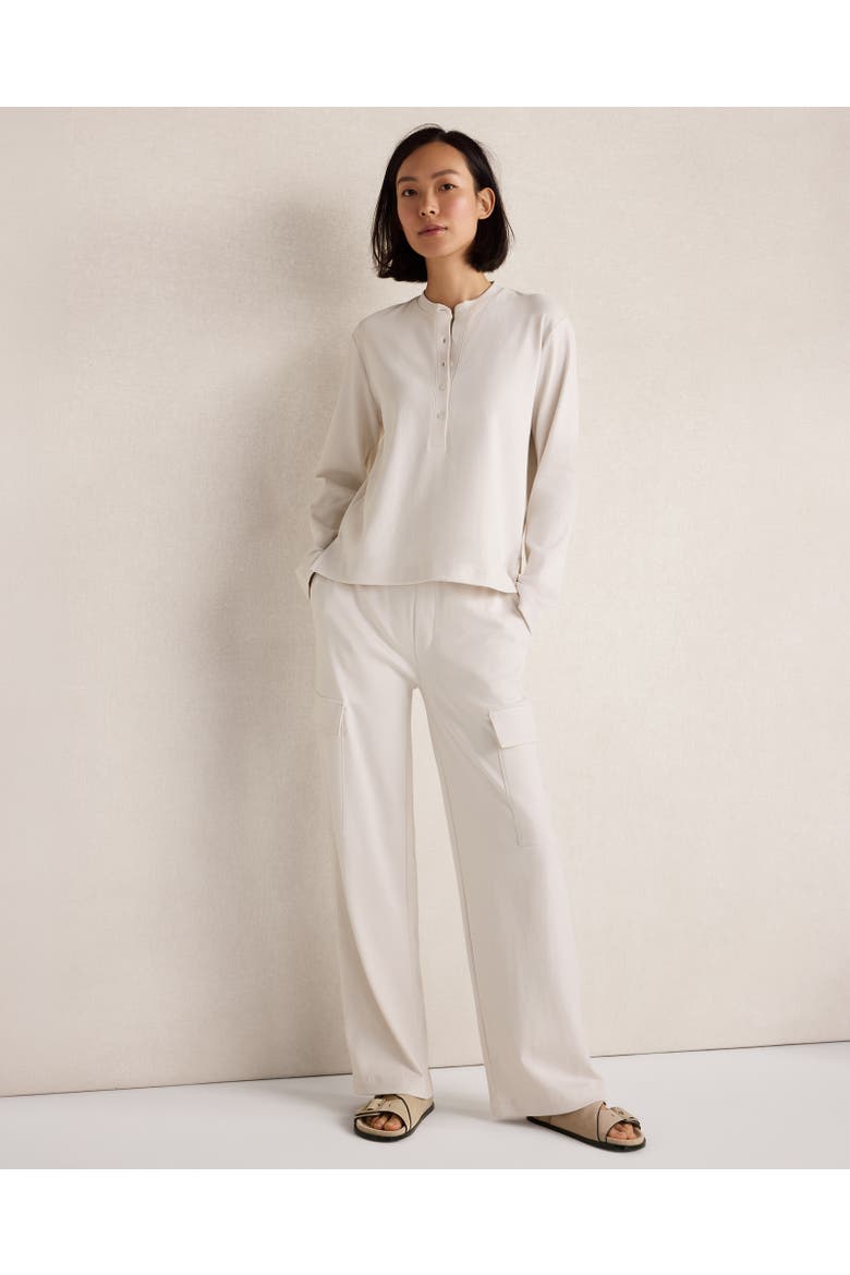 Organic Cotton Interlock Straight Leg Cargo Pants, Main, color, White Oak