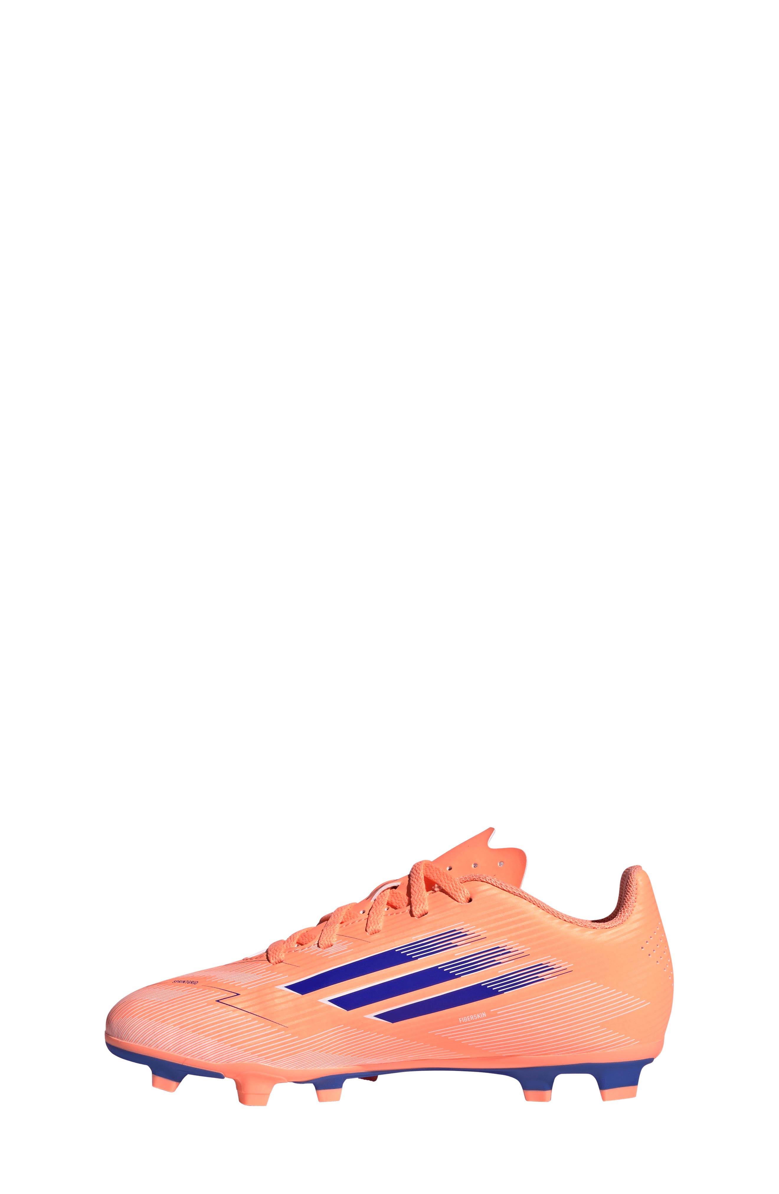 adidas Kids' F50 Club Firm/Multiground Soccer Cleat, Alternate, color, Beam Orange/ Lucid Blue/ White