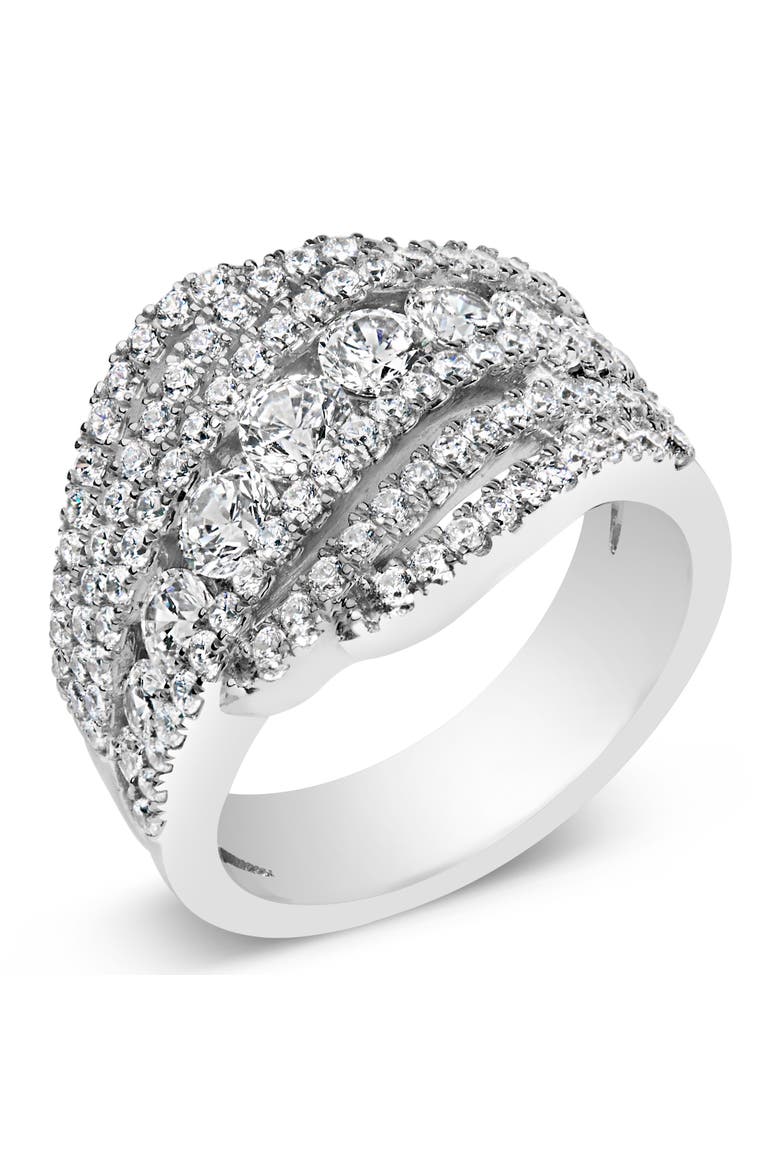 .925 Sterling Silver 2.00 ctw Lab Grown Diamond Cluster Band Ring, Alternate, color, Silver
