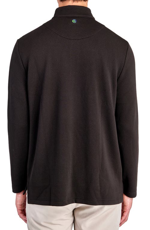Construct Solid Waffle Knit Quarter Zip In Black