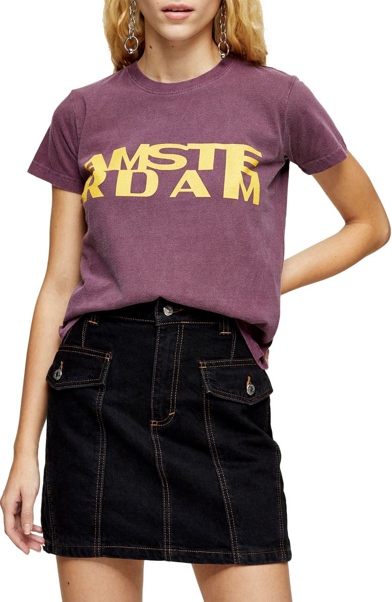 Topshop Amsterdam Shrunken Tee, Main, color,