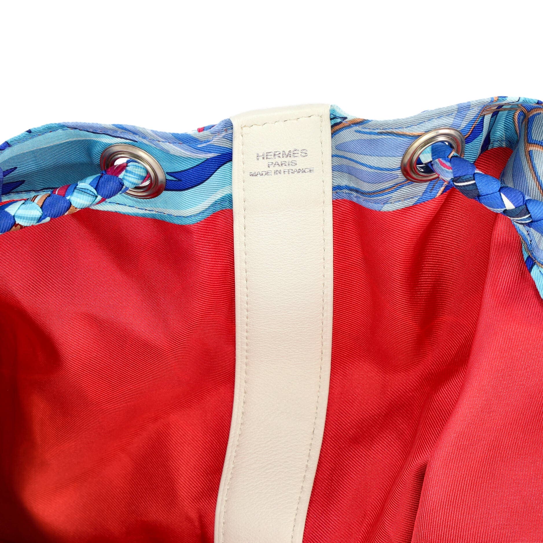 Soie Cool Handbag Printed Silk and Calfskin Medium, Alternate, color, Blue