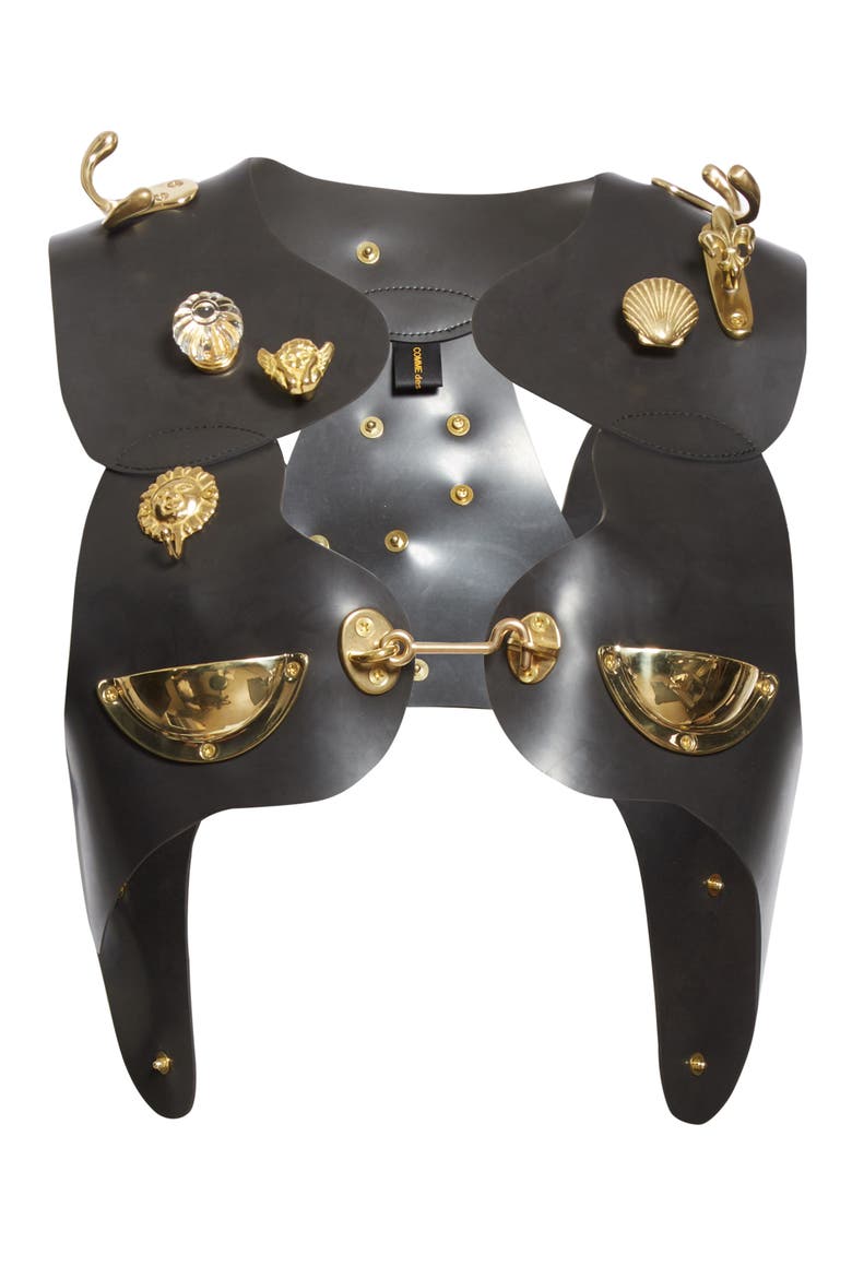 Embellished Rubber Harness, Alternate, color, BLACK