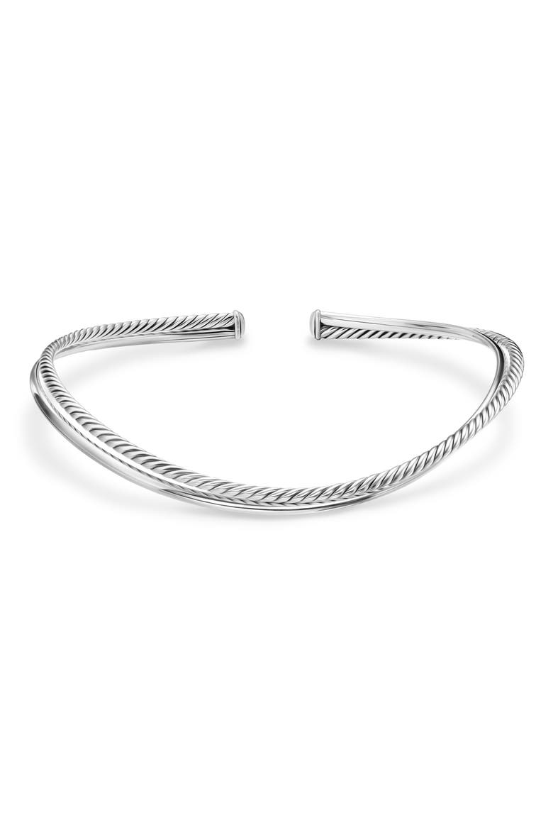 Bold Crossover Collar Necklace, Alternate, color, SILVER