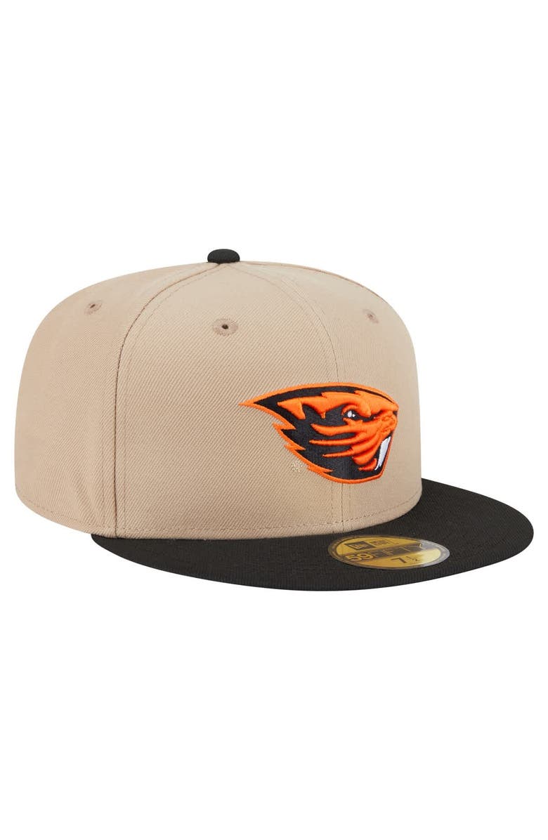 New Era Men's New Era Khaki Oregon State Beavers Two-Tone 59FIFTY Fitted Hat, Alternate, color, Khaki