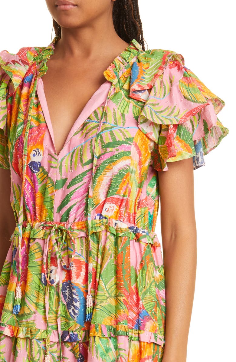 FARM Rio Macaw Print Cotton Maxi Dress, Alternate, color,