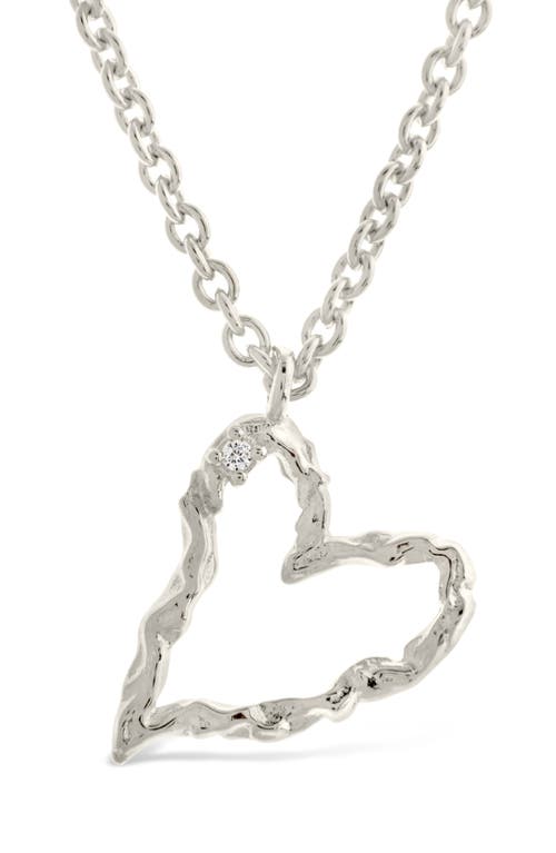 Sterling Forever Amia Cubic Zirconia Heart Pendant Necklace