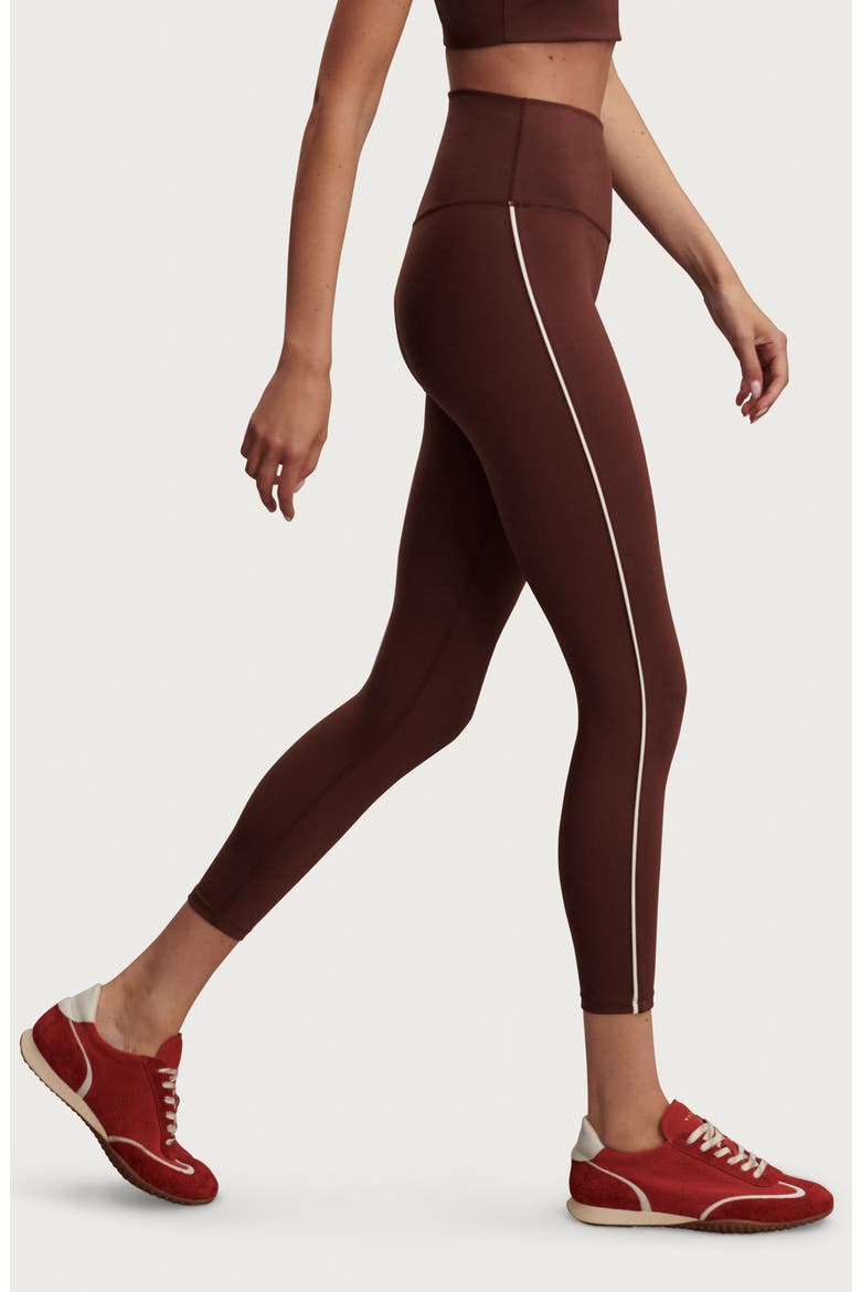 FreeSoft Piped High Waist 7/8 Leggings, Alternate, color, BROWN STONE