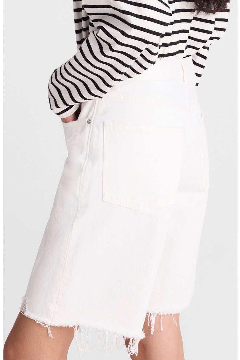 The Essex Ripped Long Baggy Denim Shorts, Alternate, color, TILE WHITE