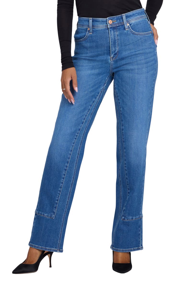 Petite Brooke Loose Straight Leg High Waist Jeans, Main, color, AGAVE