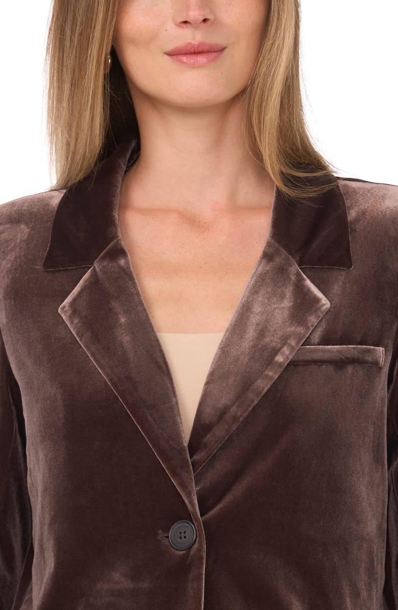 Halogen<sup>®</sup> Velvet Crop Blazer, Alternate, color, Chocolate
