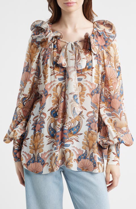 Sea Garden Tie Neck Top